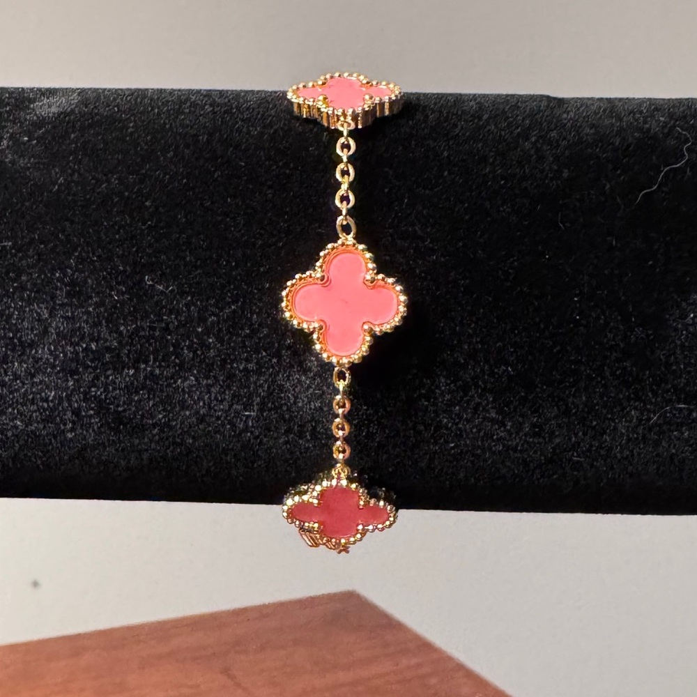 Clover 18kt gold stainless steel bracelet